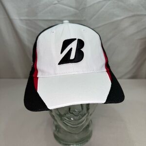 Bridgestone Golf White & Black Cap with Red Accents